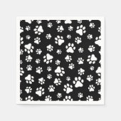 Muster von Paws, Paw Prints, Schwarz und Weiß Serviette (Vorderseite)
