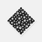 Muster von Paws, Paw Prints, Schwarz und Weiß Serviette (Ecke)