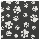 Muster von Paws, Paw Prints, Schwarz und Weiß Stoff (Nahaufnahme)