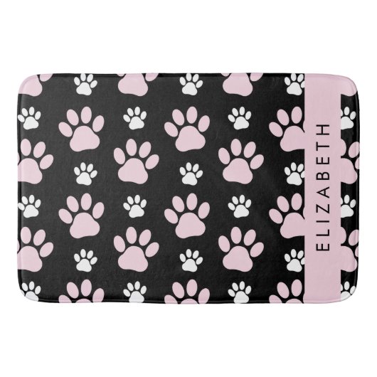 Muster von Paws, rosa Paws, Dog Paws, Ihr Name Badematte (Vorderseite)