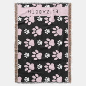 Muster von Paws, rosa Paws, Dog Paws, Ihr Name Decke (Vorderseite Vertikal)