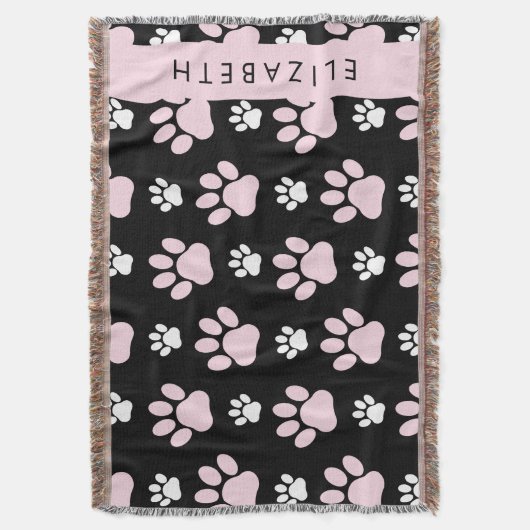 Muster von Paws, rosa Paws, Dog Paws, Ihr Name Decke (Vorderseite Vertikal)