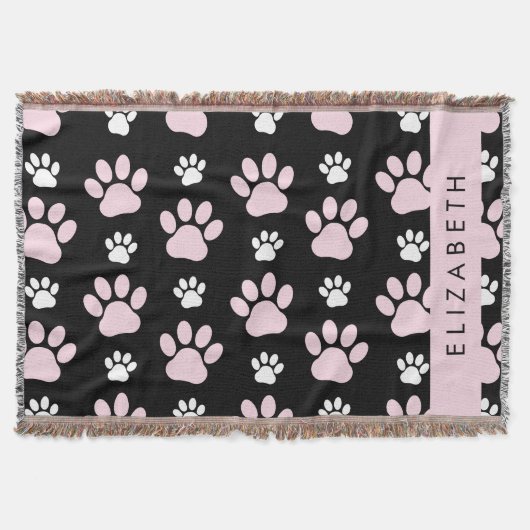 Muster von Paws, rosa Paws, Dog Paws, Ihr Name Decke (Vorderseite)