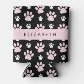 Muster von Paws, rosa Paws, Dog Paws, Ihr Name Dosenkühler (Vorderseite)