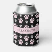 Muster von Paws, rosa Paws, Dog Paws, Ihr Name Dosenkühler (Kanne Rückseite)