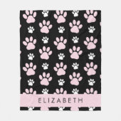 Muster von Paws, rosa Paws, Dog Paws, Ihr Name Fleecedecke (Vorderseite)