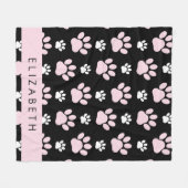 Muster von Paws, rosa Paws, Dog Paws, Ihr Name Fleecedecke (Vorderseite (Horizontal))