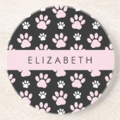 Muster von Paws, rosa Paws, Dog Paws, Ihr Name Getränkeuntersetzer (Vorne)