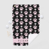 Muster von Paws, rosa Paws, Dog Paws, Ihr Name Golfhandtuch (Insitu)