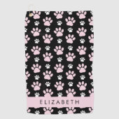 Muster von Paws, rosa Paws, Dog Paws, Ihr Name Golfhandtuch (Vorderseite)