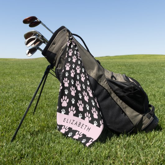 Muster von Paws, rosa Paws, Dog Paws, Ihr Name Golfhandtuch (Gras)