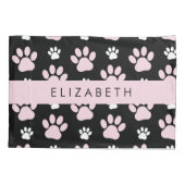 Muster von Paws, rosa Paws, Dog Paws, Ihr Name Kissenbezug (Rückseite)
