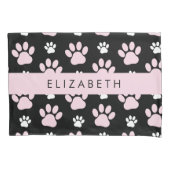 Muster von Paws, rosa Paws, Dog Paws, Ihr Name Kissenbezug (Vorderseite)
