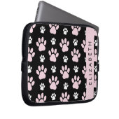 Muster von Paws, rosa Paws, Dog Paws, Ihr Name Laptopschutzhülle (Vorne Rechts)