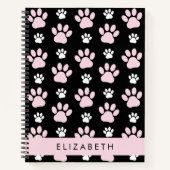Muster von Paws, rosa Paws, Dog Paws, Ihr Name Notizblock (Vorderseite)