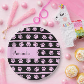 Muster von Paws, rosa Paws, Dog Paws, Ihr Name Pappteller (Party)