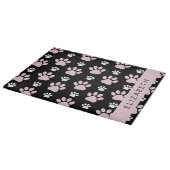 Muster von Paws, rosa Paws, Dog Paws, Ihr Name Schneidebrett (Ecke)