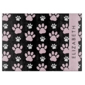 Muster von Paws, rosa Paws, Dog Paws, Ihr Name Schneidebrett (Vorderseite)