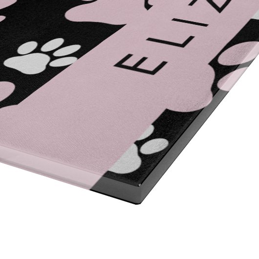 Muster von Paws, rosa Paws, Dog Paws, Ihr Name Schneidebrett (Ecke)