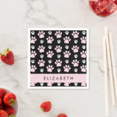 Muster von Paws, rosa Paws, Dog Paws, Ihr Name Serviette (Beispiel)