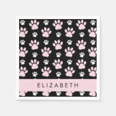 Muster von Paws, rosa Paws, Dog Paws, Ihr Name Serviette (Vorderseite)