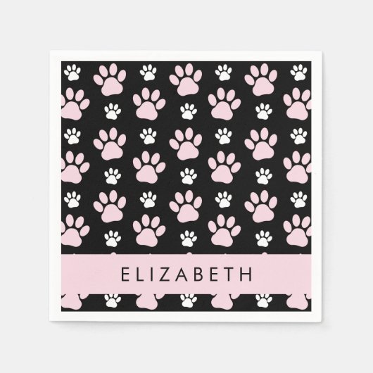 Muster von Paws, rosa Paws, Dog Paws, Ihr Name Serviette (Vorderseite)