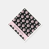 Muster von Paws, rosa Paws, Dog Paws, Ihr Name Serviette (Ecke)