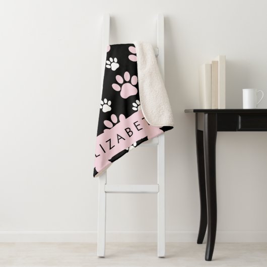 Muster von Paws, rosa Paws, Dog Paws, Ihr Name Sherpadecke (Beispiel)