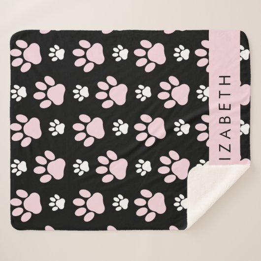 Muster von Paws, rosa Paws, Dog Paws, Ihr Name Sherpadecke (Vorderseite (Horizontal))