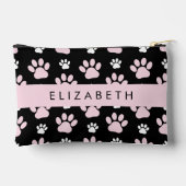 Muster von Paws, rosa Paws, Dog Paws, Ihr Name Zubehörtasche (Rückseite)
