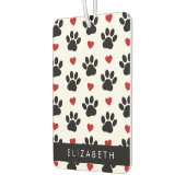 Muster von Paws, schwarzen Paws, roten Herzen, Ihr Autolufterfrischer (Links)