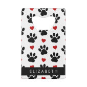 Muster von Paws, schwarzen Paws, roten Herzen, Ihr Geldbeutel Flaschenöffner (Rückseite)