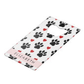 Muster von Paws, schwarzen Paws, roten Herzen, Ihr Geldbeutel Flaschenöffner (Vorderseite Schrägansicht)