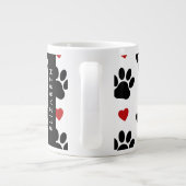 Muster von Paws, schwarzen Paws, roten Herzen, Ihr Jumbo-Tasse (Rückseite)