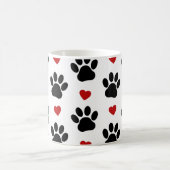 Muster von Paws, schwarzen Paws, roten Herzen, Ihr Kaffeetasse (Mittel)