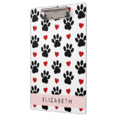 Muster von Paws, schwarzen Paws, roten Herzen, Ihr Klemmbrett (Links)