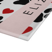 Muster von Paws, schwarzen Paws, roten Herzen, Ihr Schneidebrett (Ecke)