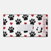 Muster von Paws, schwarzen Paws, roten Herzen, Ihr Schreibtischunterlage (Tastatur & Maus)