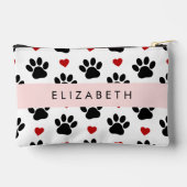 Muster von Paws, schwarzen Paws, roten Herzen, Ihr Zubehörtasche (Rückseite)
