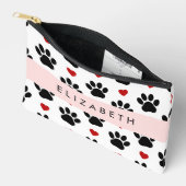 Muster von Paws, schwarzen Paws, roten Herzen, Ihr Zubehörtasche (Offen)