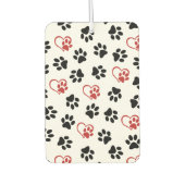 Muster von Paws, schwarzen Paws, roten Paws, Herz Autolufterfrischer (Vorderseite)