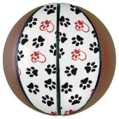 Muster von Paws, schwarzen Paws, roten Paws, Herz Basketball (Vertikal)