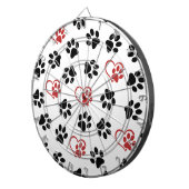 Muster von Paws, schwarzen Paws, roten Paws, Herz Dartscheibe (Vorderseite rechts)