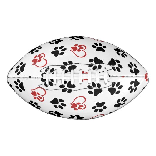 Muster von Paws, schwarzen Paws, roten Paws, Herz Football (Vorderseite)