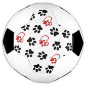 Muster von Paws, schwarzen Paws, roten Paws, Herz Fußball (Gedreht)