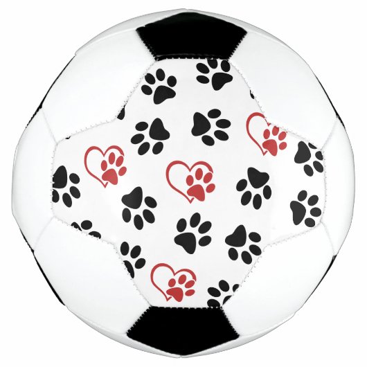 Muster von Paws, schwarzen Paws, roten Paws, Herz Fußball (Vorderseite)