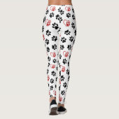 Muster von Paws, schwarzen Paws, roten Paws, Herz Leggings (Rückseite)