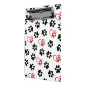 Muster von Paws, schwarzen Paws, roten Paws, Herz Mini Klemmbrett (Gewinkelt2)