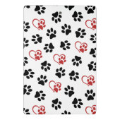 Muster von Paws, schwarzen Paws, roten Paws, Herz Mini Klemmbrett (Rückseite)