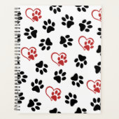 Muster von Paws, schwarzen Paws, roten Paws, Herz Planer (Vorderseite)